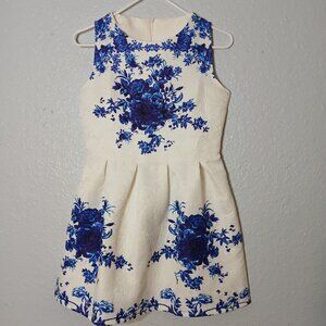 Blue Floral Baby Doll Dress